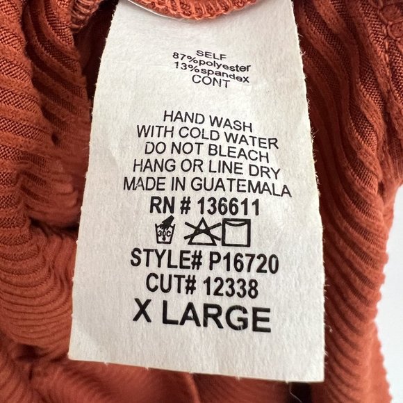 Rust Ribbed Fitted Midi Tank Dress - Picture 5 of 5